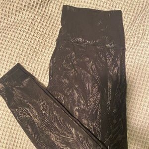 Lululemon leggings-gold feather details